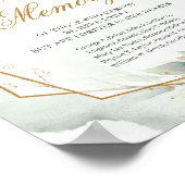 緑エレガントの葉の金ゴールド愛の記憶の中 ポスター (角)