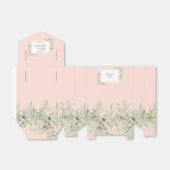 緑エレガントの葉ブライダルシャワー赤面ピンク フェイバーボックス (折り畳みなし)