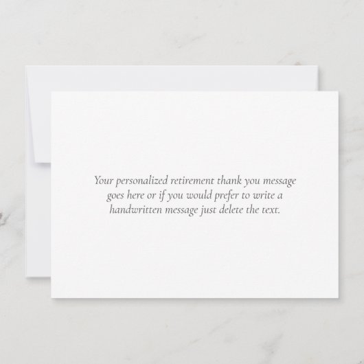 緑エレガントの葉人は退職 サンキューカード (裏面)