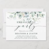 緑エレガントの葉婚約パーティ 招待状 (正面)