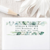 緑エレガントの葉差出人住所 ラベル (インサイチュ)