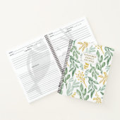 緑エレガントの葉料理の家族のレシピ ノートブック (内部)