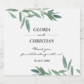 緑エレガントの葉結婚のビールボトルラベル ビールラベル (シングルラベル)