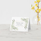 緑エレガントの葉結婚は有難う カード (黄色い花)