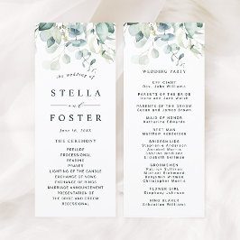 緑エレガントの葉結婚式 プログラム