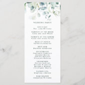 緑エレガントの葉結婚式 プログラム (裏面)