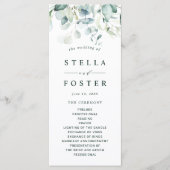 緑エレガントの葉結婚式 プログラム (正面)