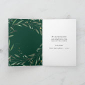 緑エレガントの葉金ゴールド紙吹雪水色 シーズンカード (内部)