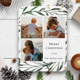 緑エレガントの葉金ゴールド紙吹雪水色 マグネット