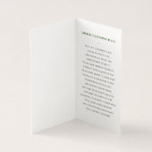 緑エレガントの葬儀祈りの言葉カード付き写真 (内部)