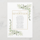 緑エレガントの表（17席グラフ） 招待状 (裏面)