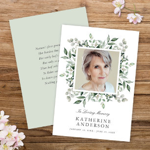 緑エレガントの記念写真発表 招待状