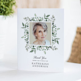 緑エレガントの記念撮影サンキューカード 招待状