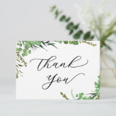 緑エレガントの誕生日ありがとう サンキューカード (スタンド正面)