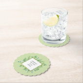 緑エレガントの誕生日パーティーのカスタマイズ ペーパーコースター (インサイチュ)