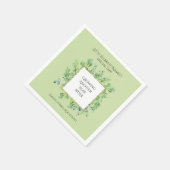 緑エレガントの誕生日会パーソナライズされた スタンダードカクテルナプキン (角)