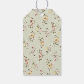 緑エレガントの赤ちゃんシャワーありがとうラベル ギフトタグ (裏面)