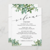 緑エレガントの週末の旅程へようこそ エンクロージャーカード (正面/裏面)