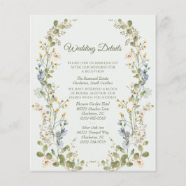 緑エレガントの野結婚花囲いカード