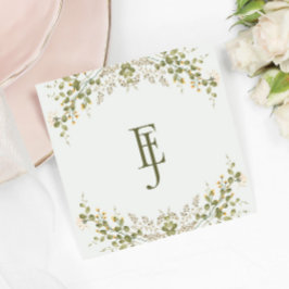 緑エレガントの野結婚花 スタンダードランチョンナプキン