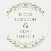 緑エレガントの野結婚花 ラウンドシール (正面)