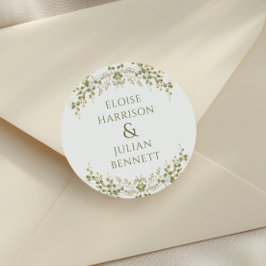 緑エレガントの野結婚花 ラウンドシール