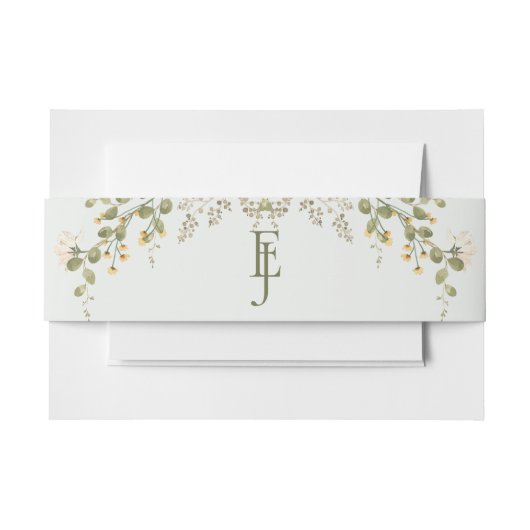 緑エレガントの野結婚花 招待状ベリーバンド (正面例)