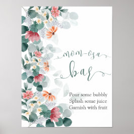 緑エレガントの野花ユーカリ歓迎 ポスター