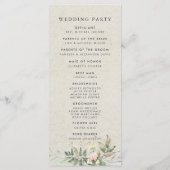 緑エレガントの金ゴールドの式結婚プログラム プログラム (裏面)