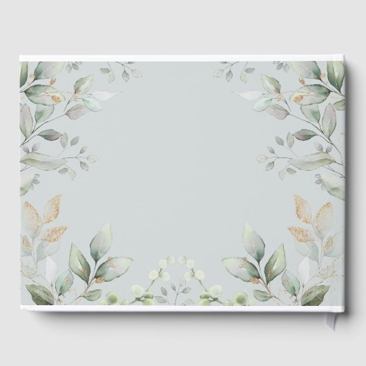 緑エレガントの金ゴールドバニーラビットベイビーシャワー ゲストブック (裏面)