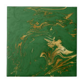緑エレガントの金ゴールドフェイク大理石 タイル (正面)