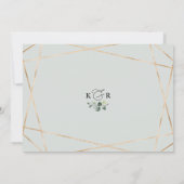 緑エレガントの金ゴールドリハーサルディナー 招待状 (裏面)