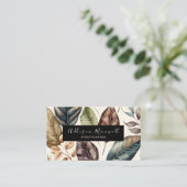 緑エレガントの金ゴールド葉 名刺 (スタンド正面)