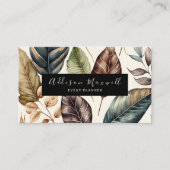 緑エレガントの金ゴールド葉 名刺 (正面)