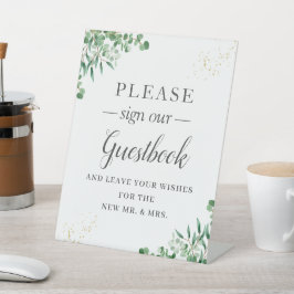 緑エレガントの離れフローラゲストブックサイン 台座サイン