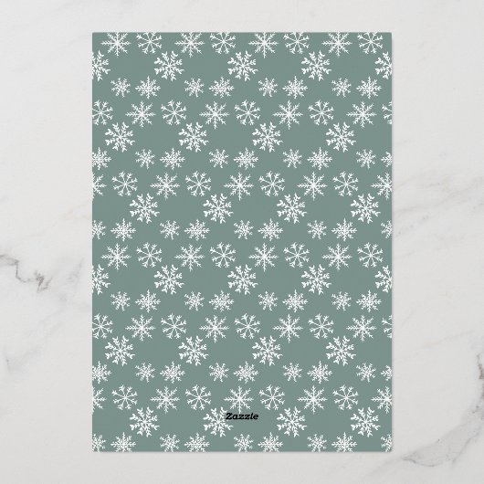 緑エレガントの青い赤いボホの枝クリスマス 箔招待状 (裏面)