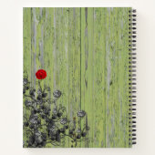 緑エレガントの黒ヴィンテージフローラ  ノートブック (裏面)