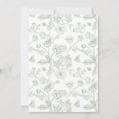 緑エレガントのChinoiserieビクトリアンフローラ結婚ズ 招待状 (裏面)