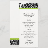 緑エレガントのDamask Swirls披露宴メニュー メニュー (正面/裏面)