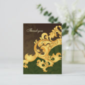 緑エレガントサンキューカード ポストカード (スタンド正面)