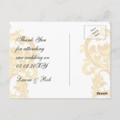 緑エレガントサンキューカード ポストカード (裏面)