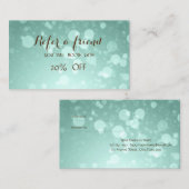 緑エレガントスタイリッシュの《写真》ぼけ味紹介カード 紹介カード (正面/裏面)