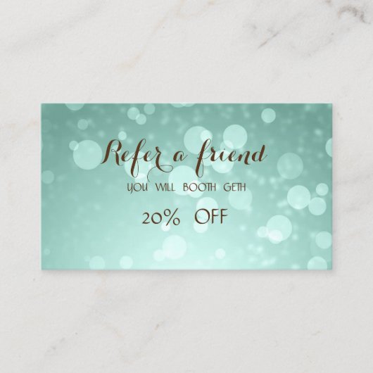 緑エレガントスタイリッシュの《写真》ぼけ味紹介カード 紹介カード (正面)