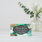 緑エレガントスタイリッシュ金ゴールド大理石 紹介カード (スタンド正面)