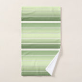 緑エレガントストライプの バスタオルセット (ハンドタオル)