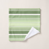 緑エレガントストライプの バスタオルセット (ウォッシュタオル)