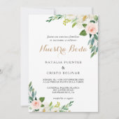 緑エレガントスペインの結婚の 招待状 (正面)