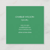 緑エレガントターコイズ金ゴールド絵を描箔 ストライプの スクエア名刺 (裏面)