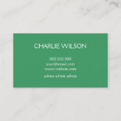 緑エレガントターコイズ金ゴールド絵を描箔 ストライプの 名刺 (裏面)