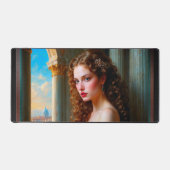 緑エレガントドレスのルネッサンス女性 デスクマット (正面)